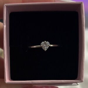 Pandora Sterling Silver CZ Clear Heart Solitaire Ring
